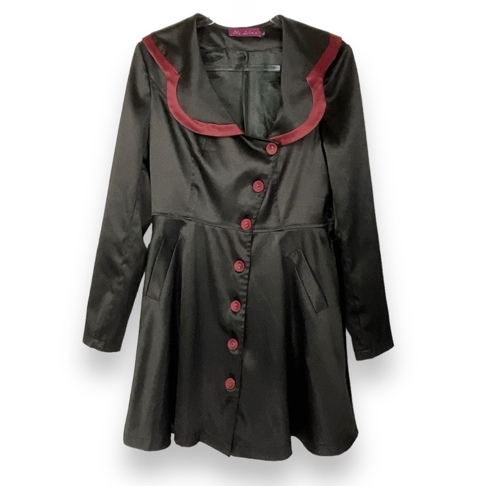 Yi Lian Dress Satin Scalloped Gothic Lolita‎ Doll Jacket Black Red Size M
